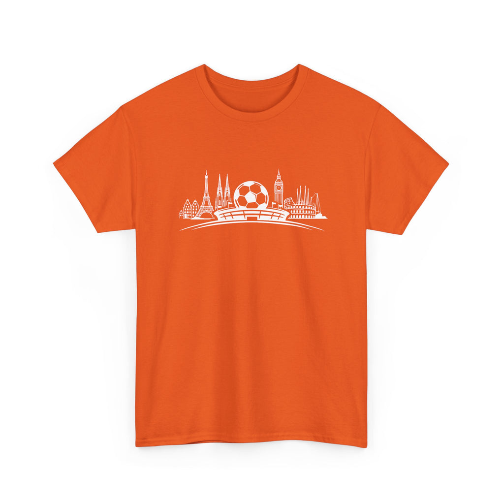 Soccer Stadium Skyline T‑Shirt — City Landmark Football Graphic Tee