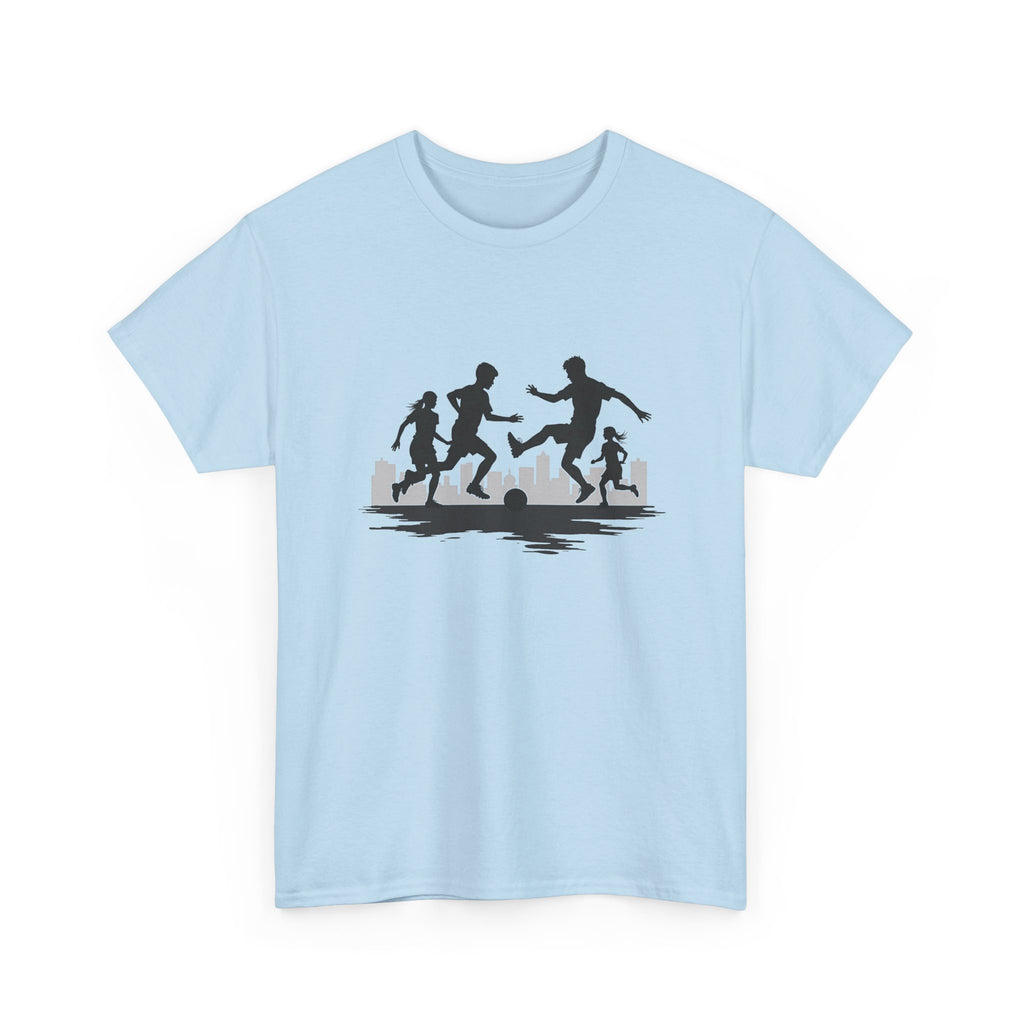 Youth Playing Soccer Silhouette Tee – Fun Outdoor Play Graphic T‑Shirt