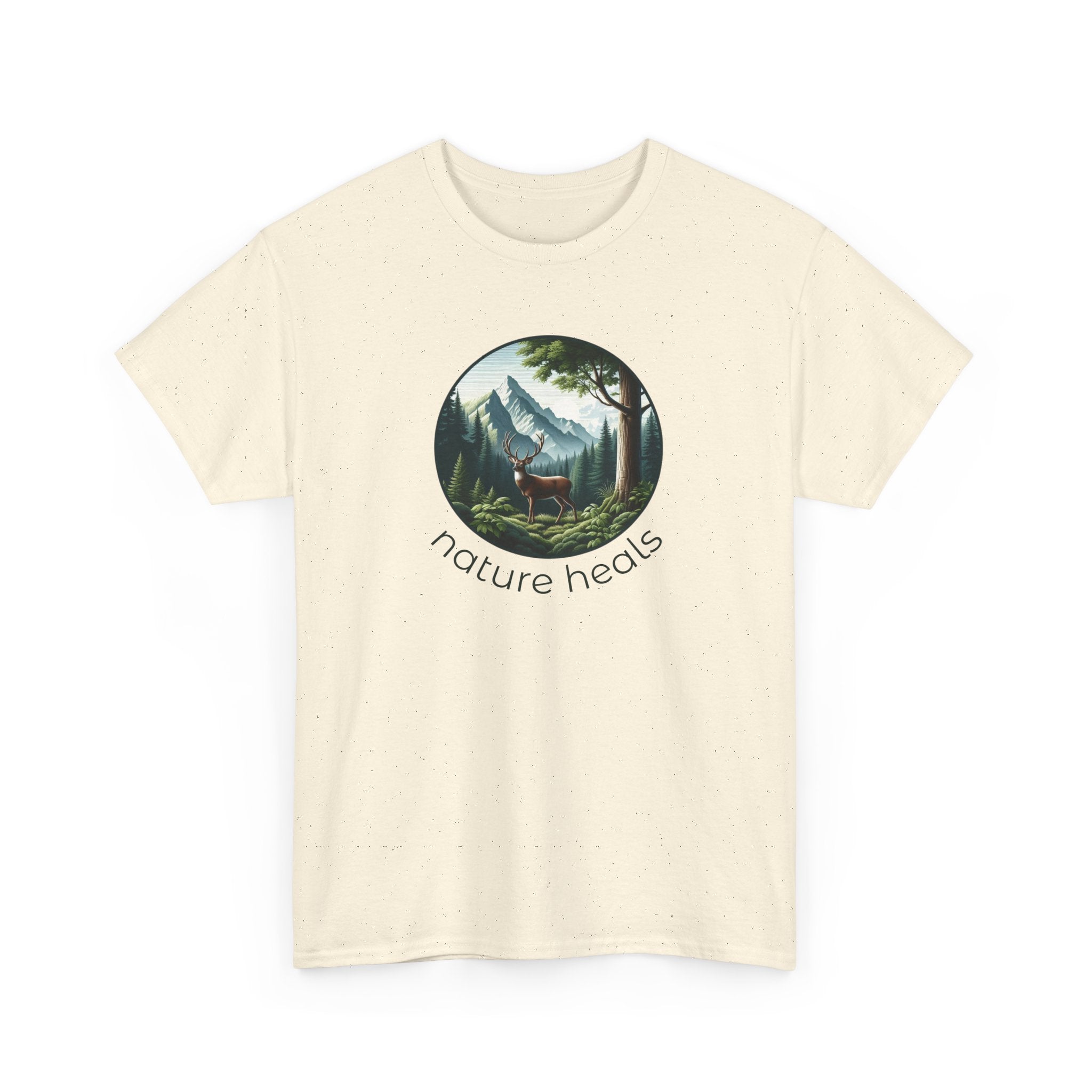 Nature Heals T-Shirt — Scenic Mountain Forest Graphic Tee