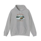 Snowmobile Ski and Ride Hoodie — Vintage Mountain Winter Adventure Pullover