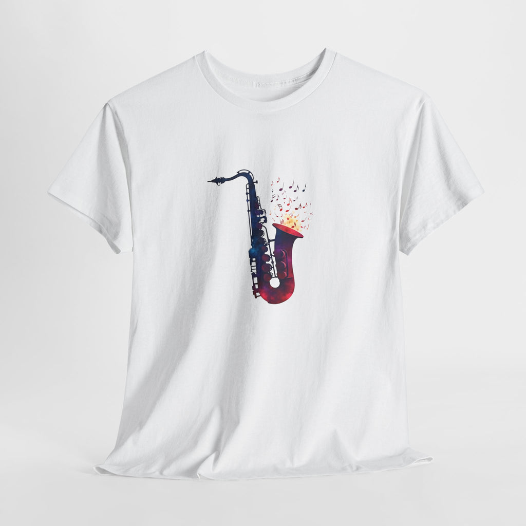 Saxophone Watercolor Tee — Artistic Jazz Instrument Shirt