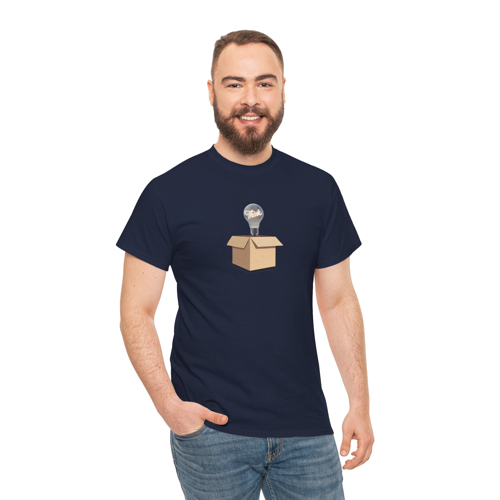 T-Shirt — Lightbulb Idea Think Outside The Box Graphic Tee
