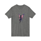 Fairy Silhouette V-Neck Tee — Purple Butterfly Fairy Graphic Shirt
