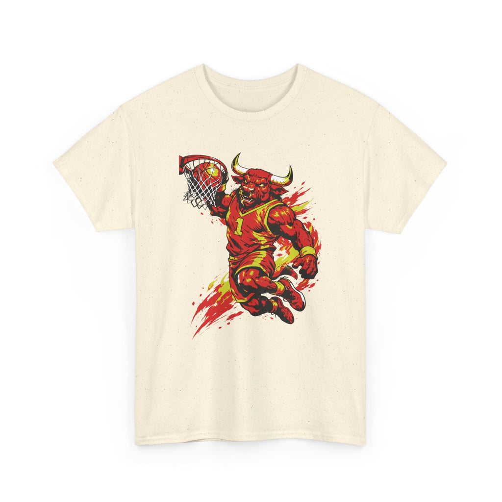 Basketball Bull Graphic Tee — Fierce Red Basketball Player Shirt