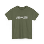 Find Your Trail T-Shirt — Hiking Adventure Tee with Bootprint Design