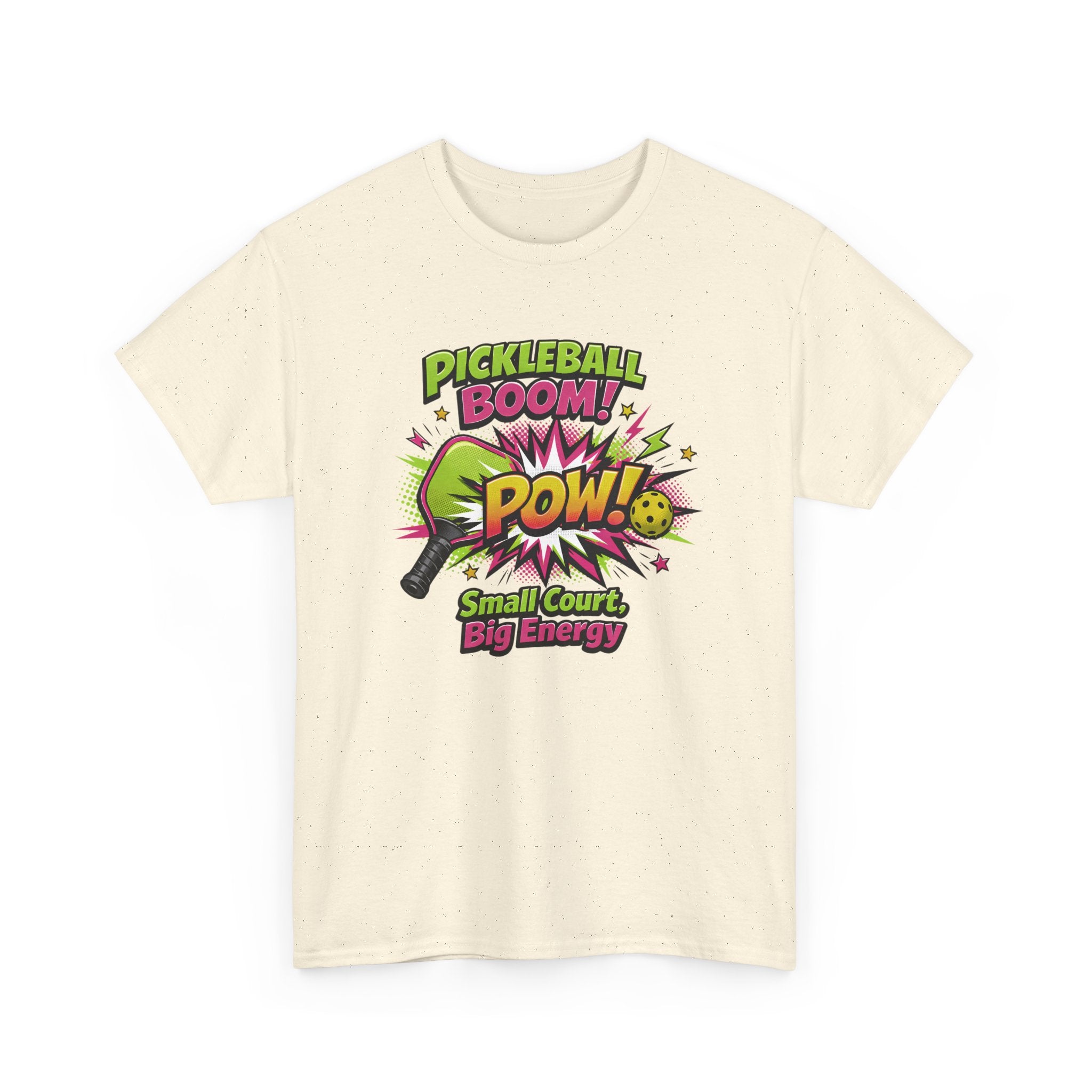 Pickleball Comic Style T‑Shirt  — "Small Court, Big Energy" Graphic Tee