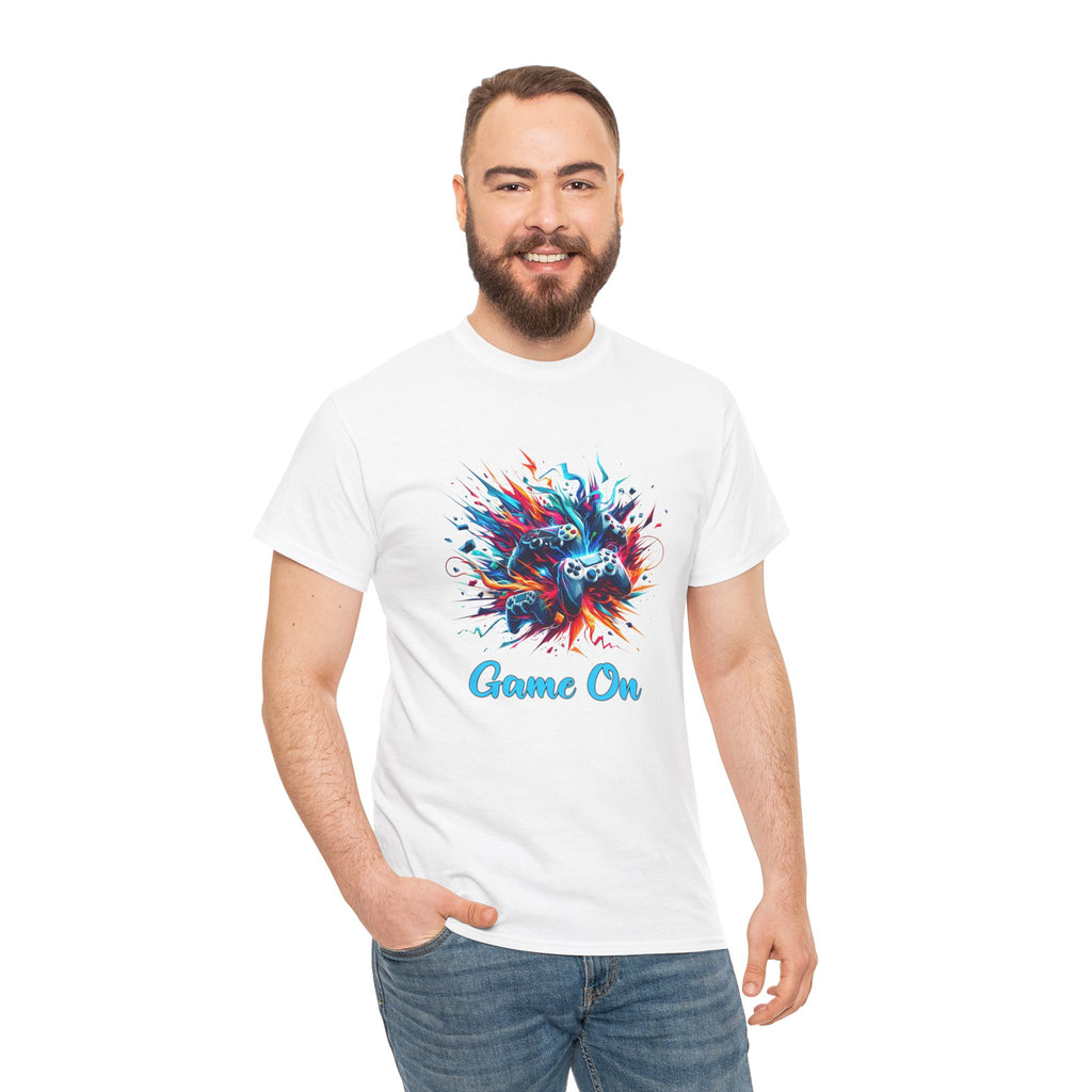 Gaming T-Shirt — 'Game On' Color Splash Controller Tee