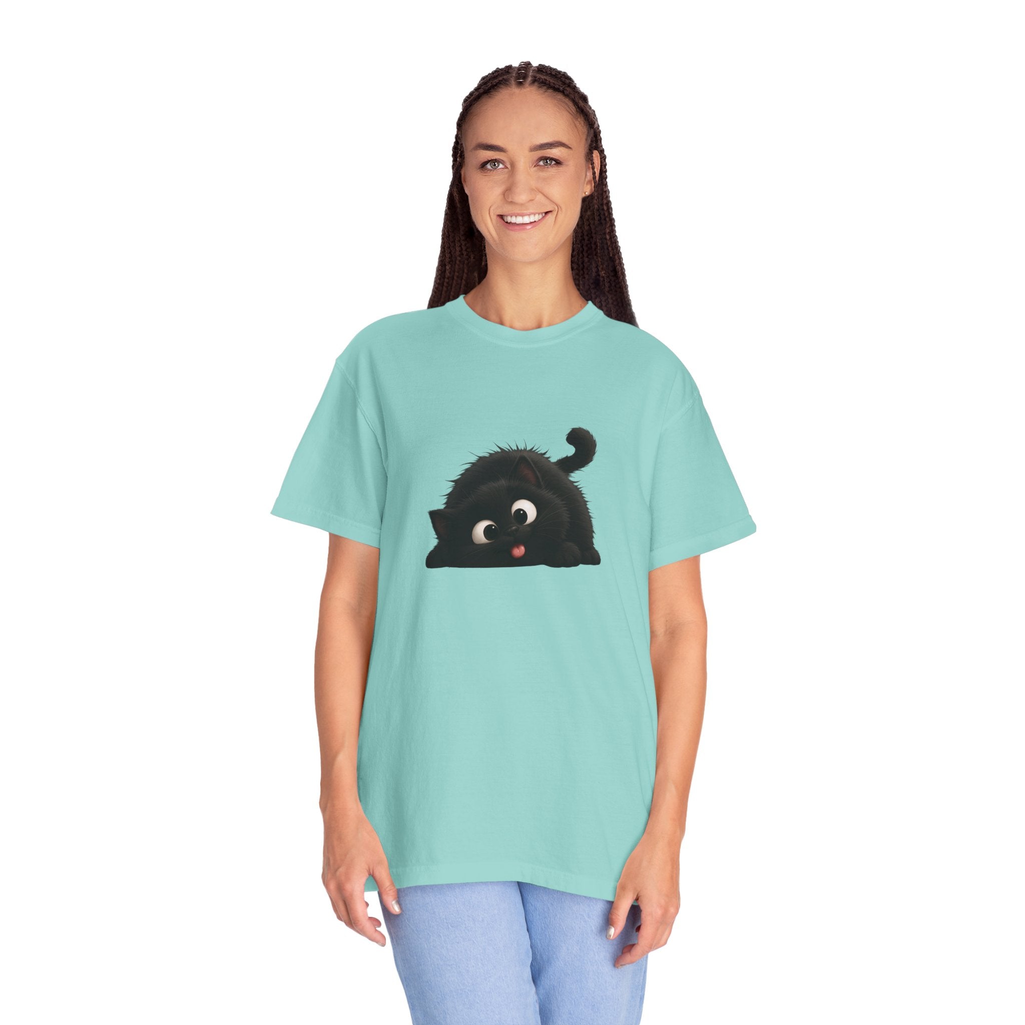 T-Shirt — Playful Black Kitten Graphic Tee