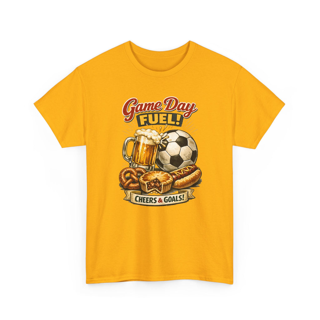 Game Day Fuel Soccer T-Shirt — Cheers & Goals Snack & Beer Graphic Tee