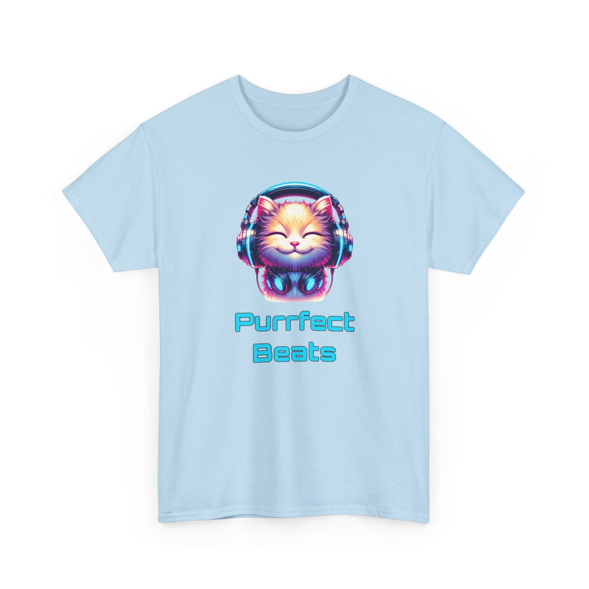 T-Shirt — "Purrfect Beats" Cat DJ Graphic Tee