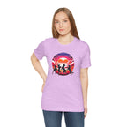 Retro Sunset Dancing Dogs T-Shirt — Vintage Rainbow Skyline Graphic Tee