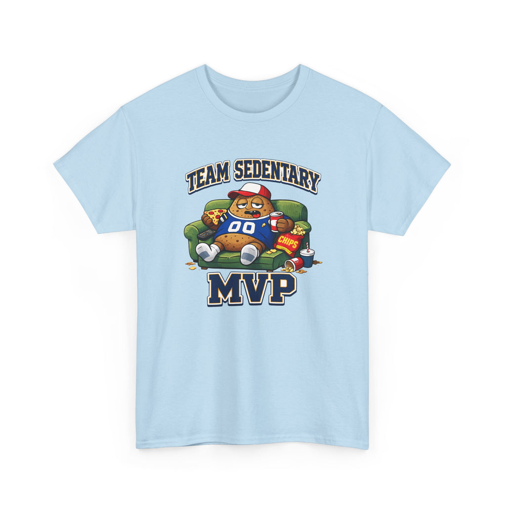 Funny Sports Fan Couch Potato 'Team Sedentary MVP' T-Shirt — Lazy Couch MVP Tee
