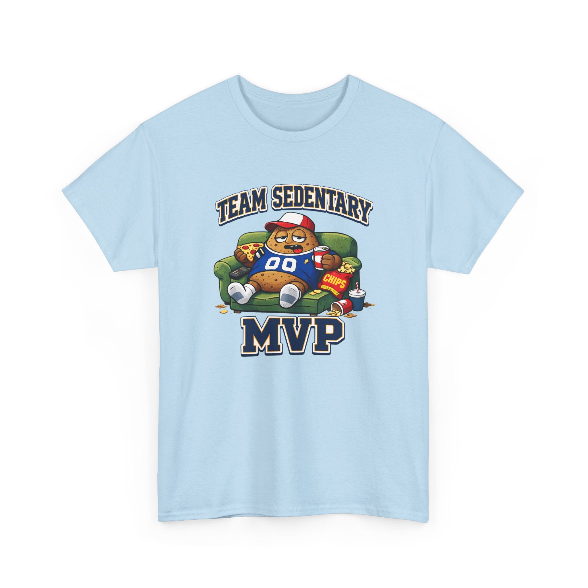 Funny Sports Fan Couch Potato 'Team Sedentary MVP' T-Shirt — Lazy Couch MVP Tee