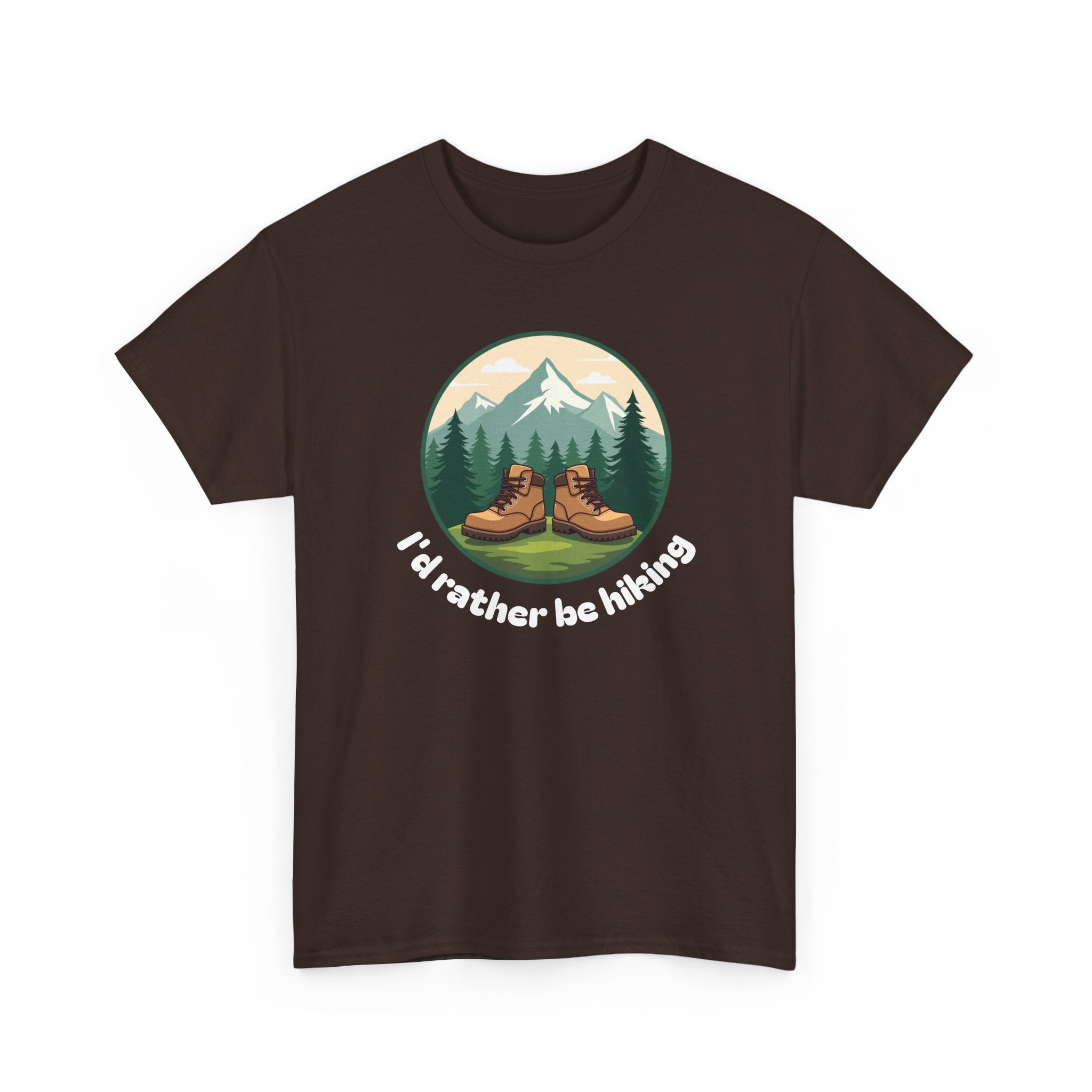 Hiking T-Shirt — 'I'd Rather Be Hiking' Mountain & Camping Graphic Tee