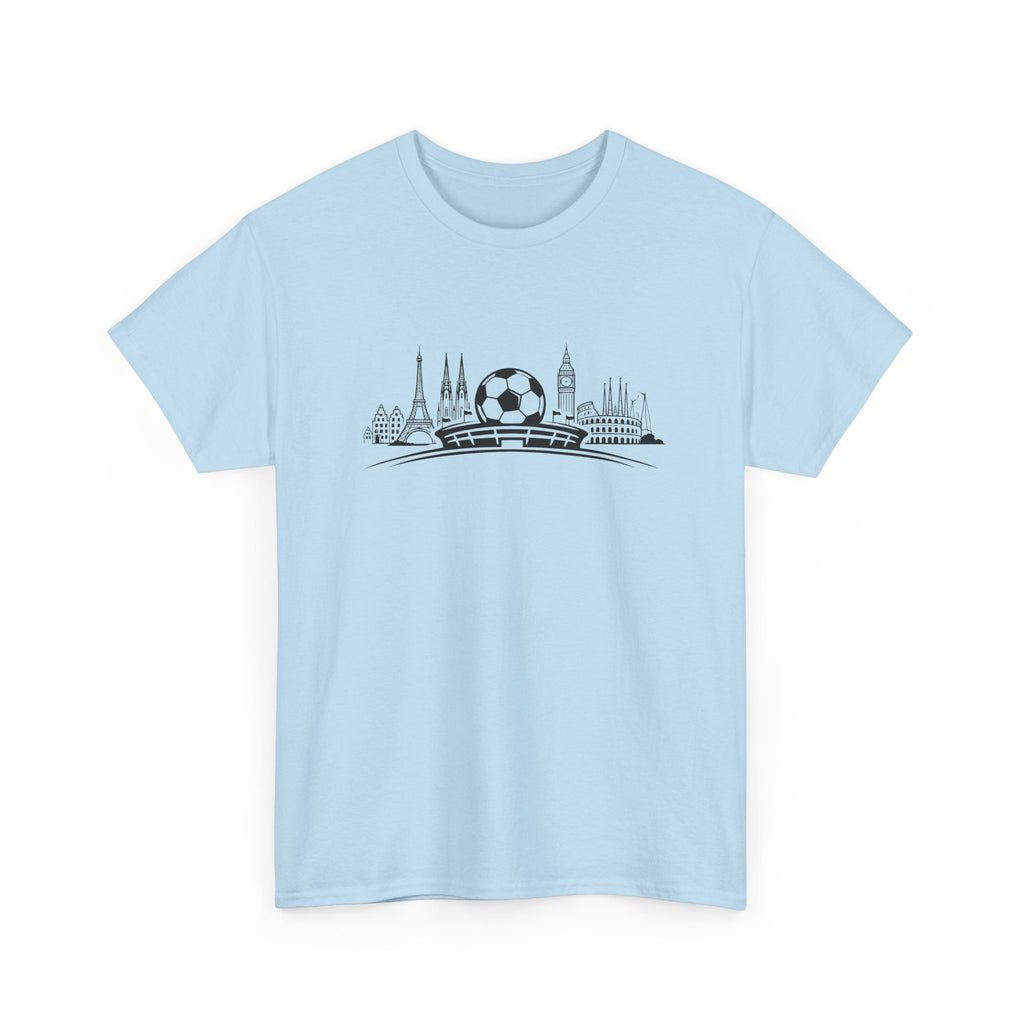 Soccer Stadium Skyline T‑Shirt — City Landmark Football Graphic Tee