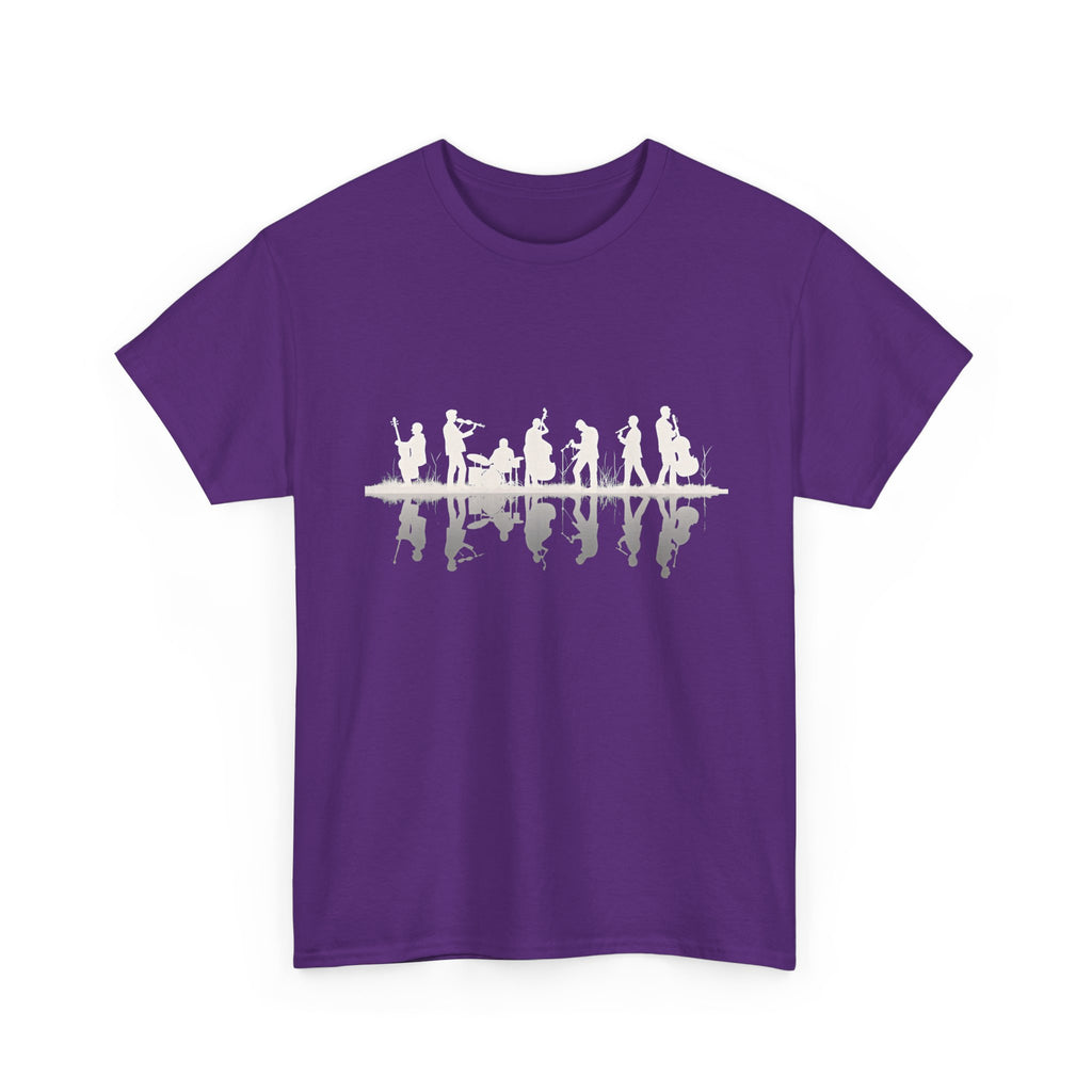Music Band Silhouette Tee — Musicians Reflection T-Shirt