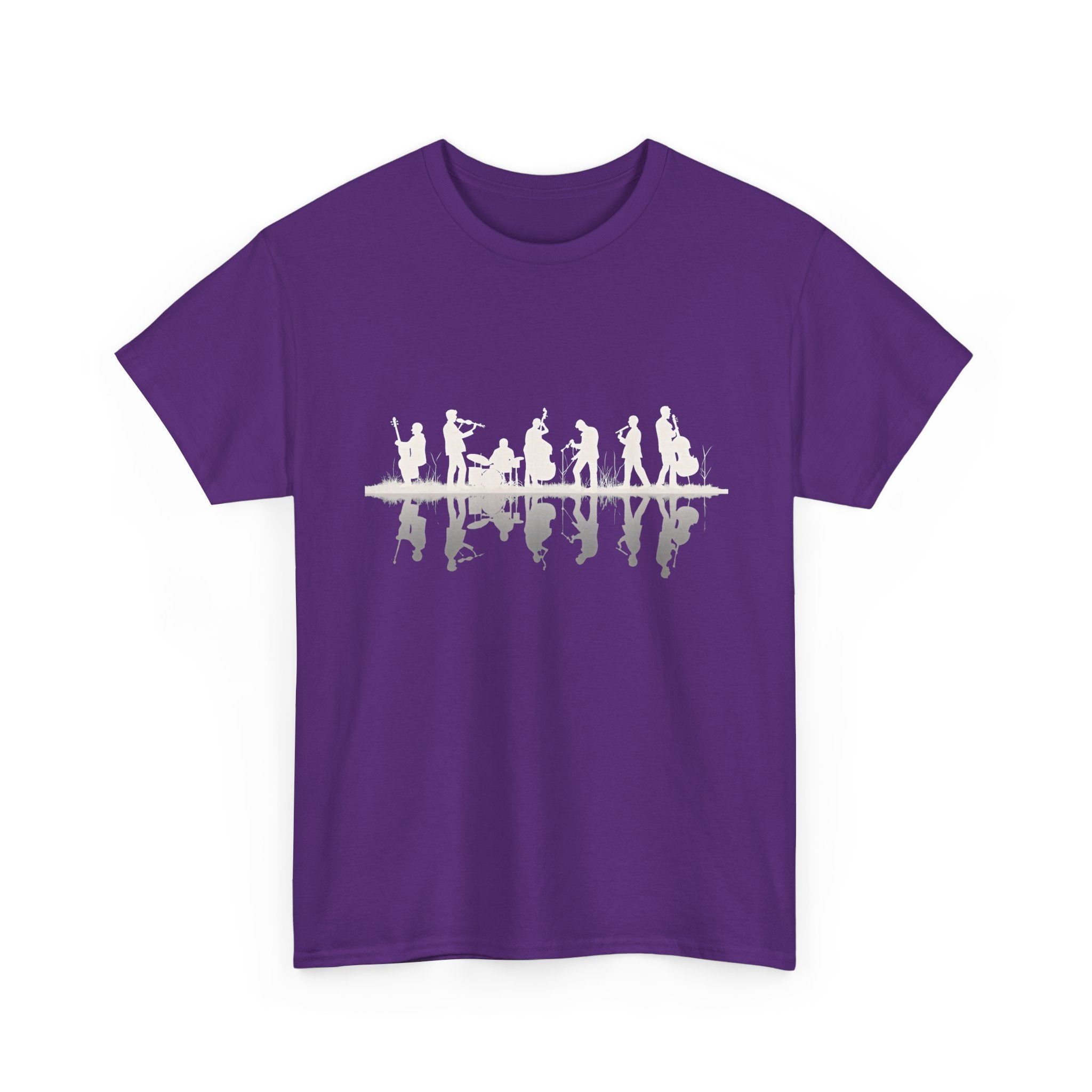 Music Band Silhouette Tee — Musicians Reflection T-Shirt