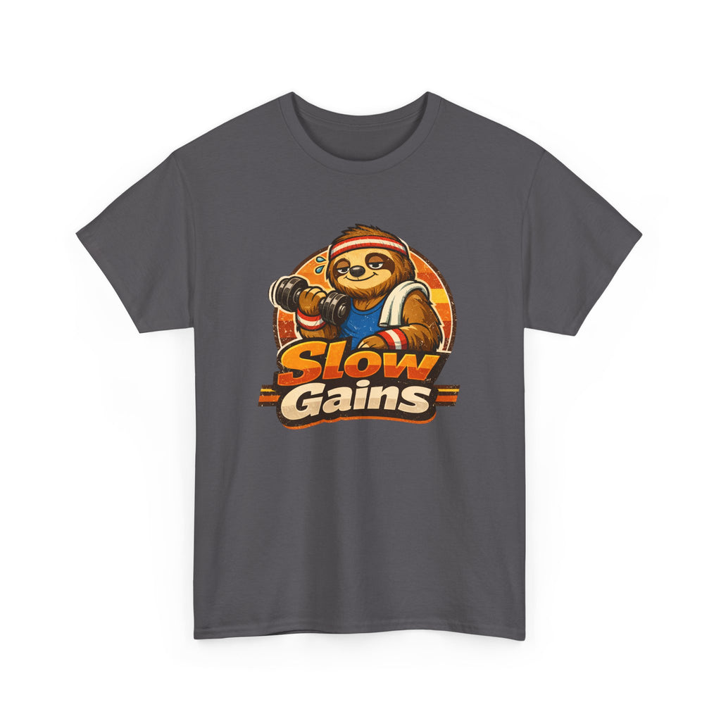 Slow Gains T-Shirt — Funny Sloth Gym Tee