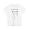 Teacher Floral Rain T-Shirt — Elegant Teacher Appreciation Tee
