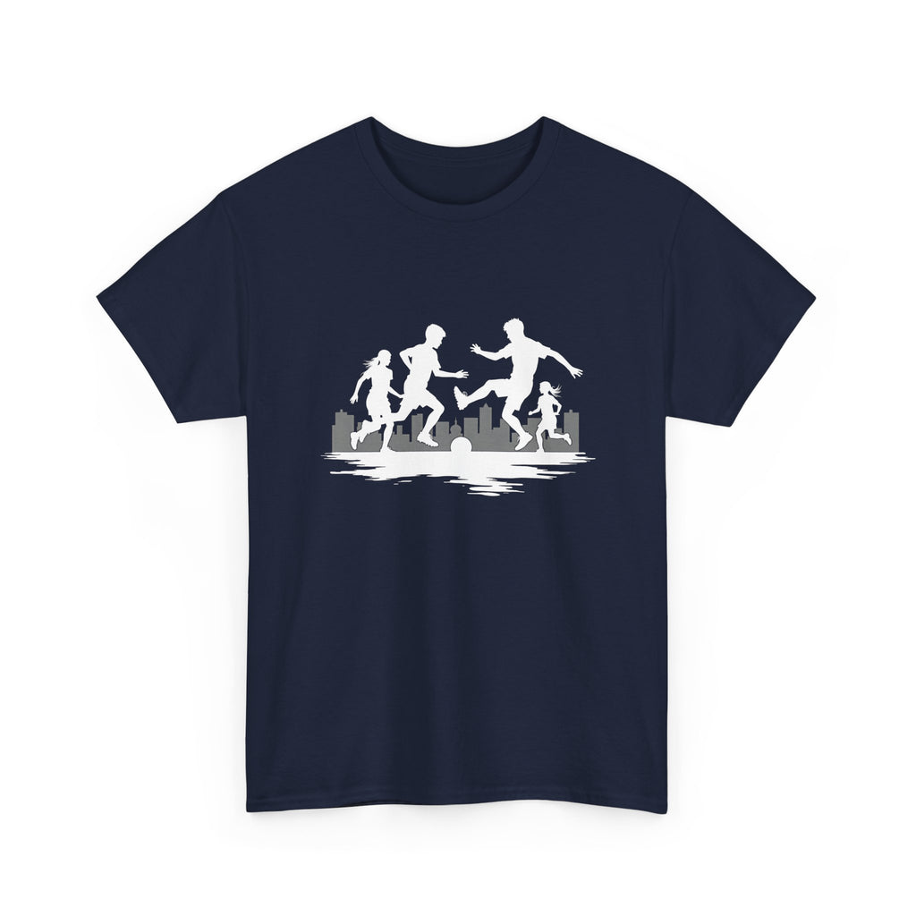 Youth Playing Soccer Silhouette Tee – Fun Outdoor Play Graphic T‑Shirt