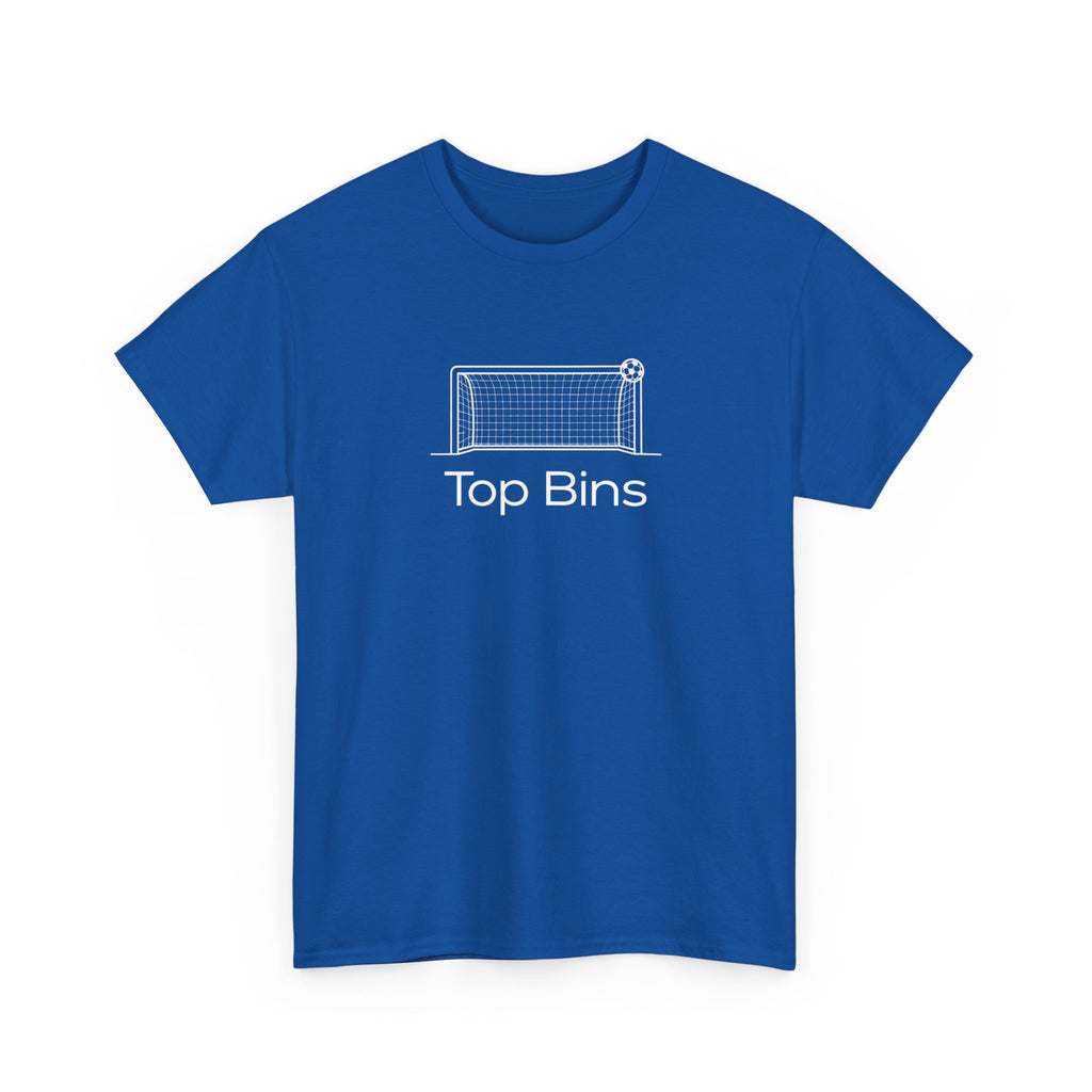 Top Bins T-Shirt – Minimal Soccer Goal Graphic Tee