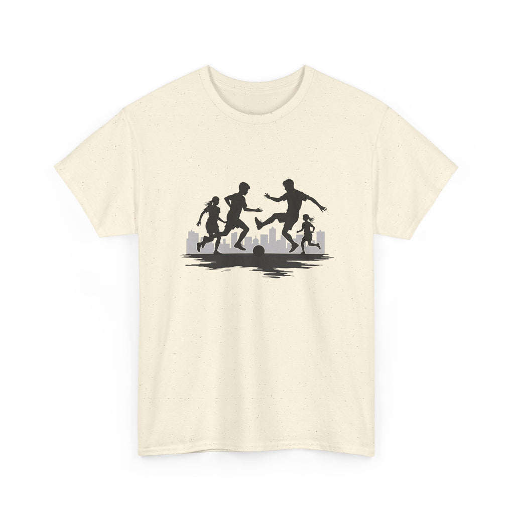 Youth Playing Soccer Silhouette Tee – Fun Outdoor Play Graphic T‑Shirt