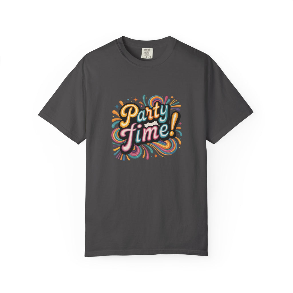 Party Time! Graphic T-Shirt — Retro Colorful Celebration Tee