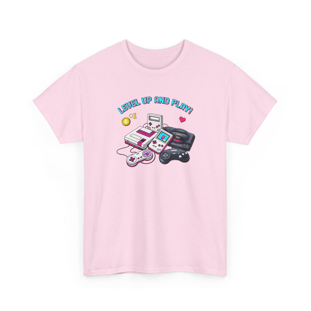 Level Up Retro Gaming T‑Shirt — Vintage Game Console Graphic Tee