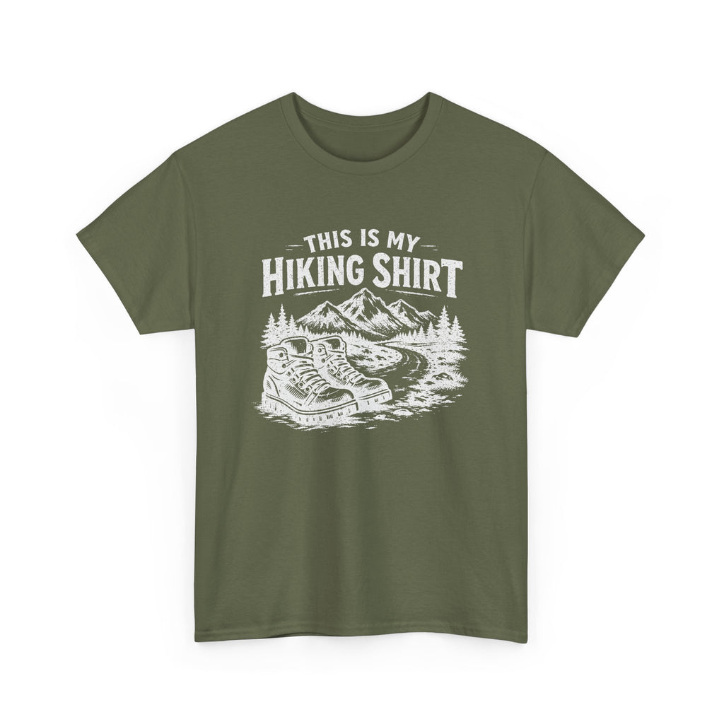 Hiking Shirt T‑Shirt — "This Is My Hiking Shirt" Graphic Tee with Boots & Mountain Trail