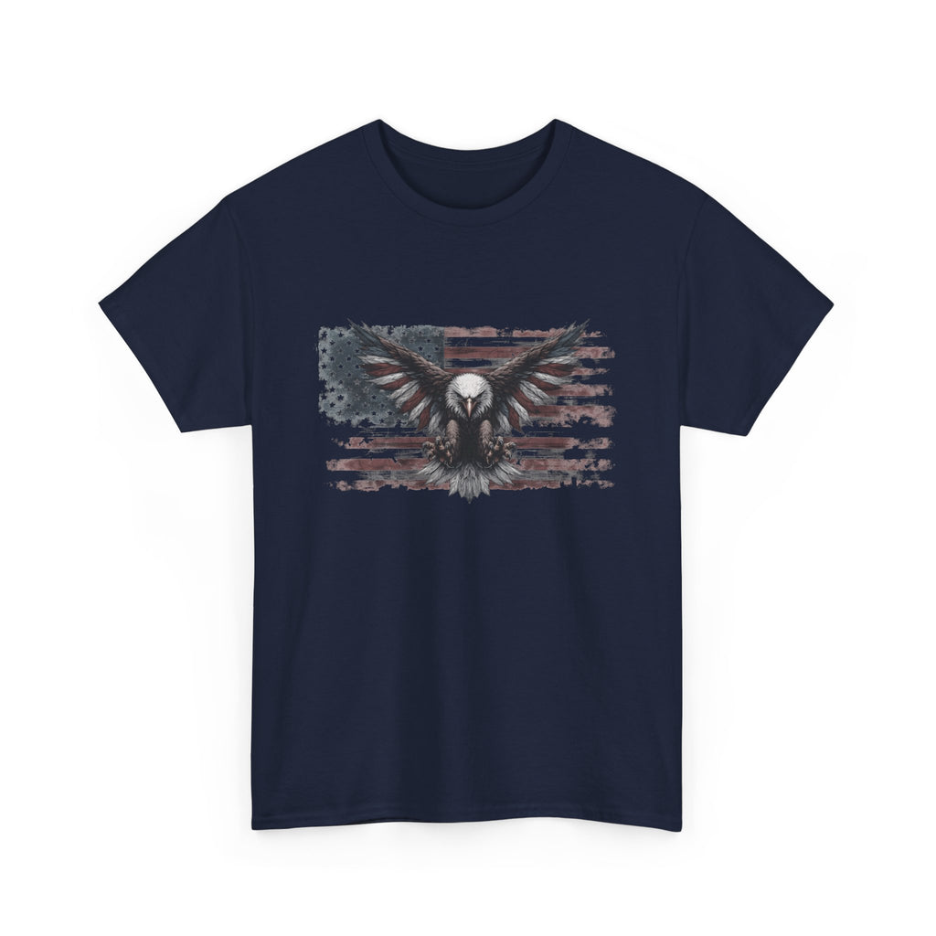 Patriotic Eagle T-Shirt — Distressed American Flag Graphic