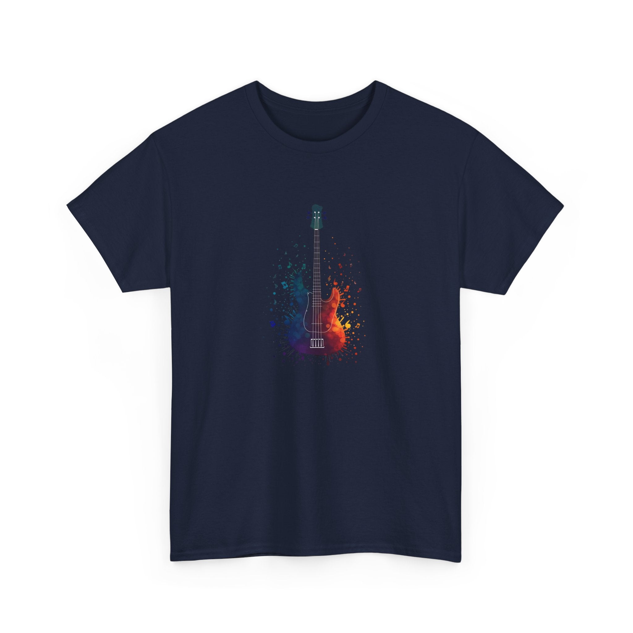 Guitar Splash T‑Shirt — Watercolor Electric Bass Guitar Music Tee